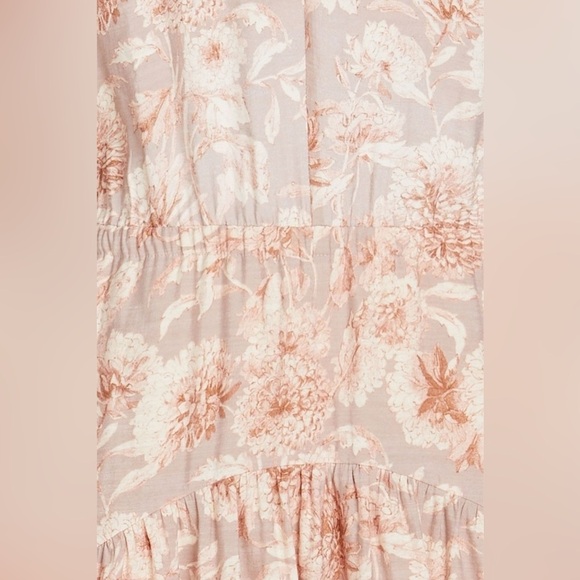 Vince Dahlia Pink Floral Print V-neck Dress, Open Back, Size XS - Picture 3 of 16